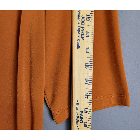 Susan Graver Shirt Womens 2X Petite Rust Orange Modern Essentials 3/4 Sleeve - Picture 9 of 12